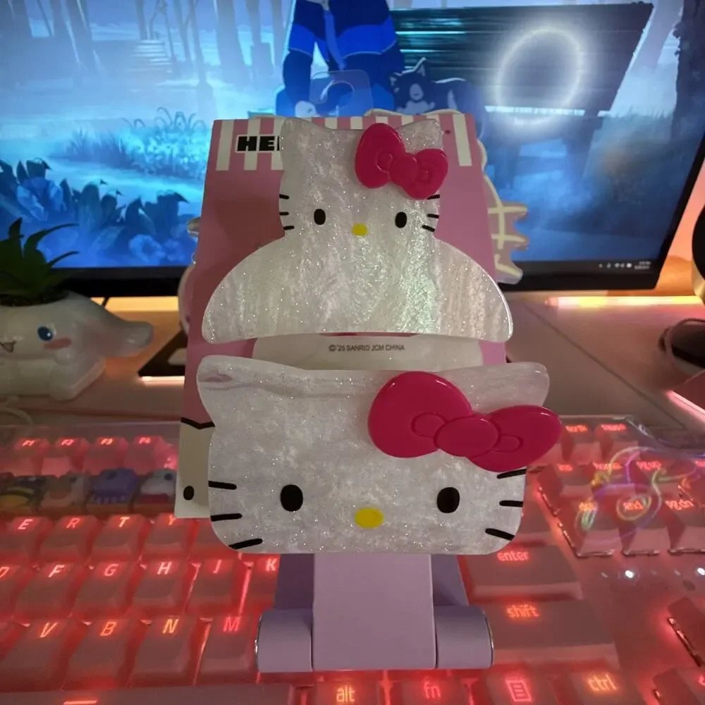 Hello Kitty Hair Claw Clip 2 Pack Pink Bow White Glitter Pearlescent 2025 Sanrio